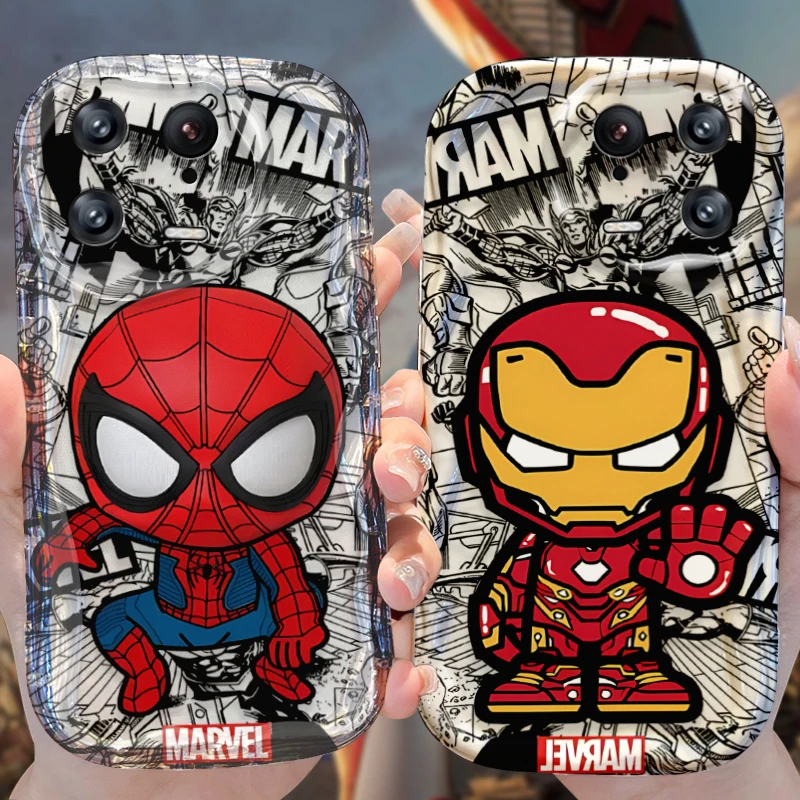 Marvel Spider Man Iron Man Case for Xiaomi Mi 13 12 11i 5G Pro Lite POCO X5 5G X4 X3 GT NFC X2 F5 F4 F3 M4 M3 M2 Wave Soft Cover