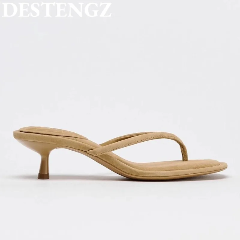 Clip Toe Flip Flops Shoes Women High Heels Sandals Summer Slippers Slingback Casual Shoes 2025 Dress Pumps Beach Slides Mujer image 2