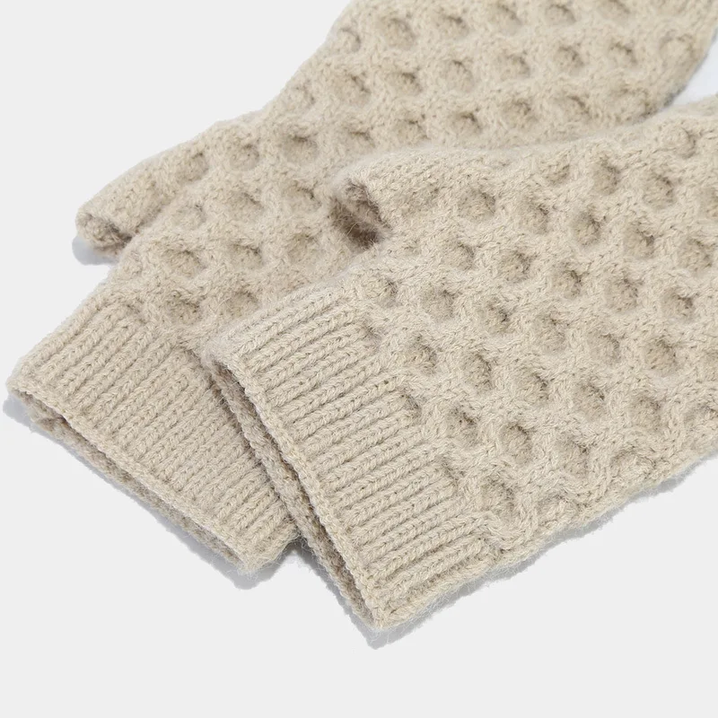 Ensemble écharpe et gants pour femme, bonnet de protection des oreilles, sans doigts, long, épais, chaud, peluche, pompon, automne, hiver, 3 pièces