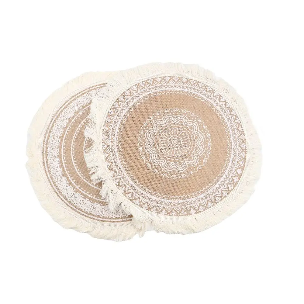 Decoration Fabric Plate Middle East Style Round Embroidery Craft Coaster Table Placemat Kitchen Supplies Coffee Cup Mats