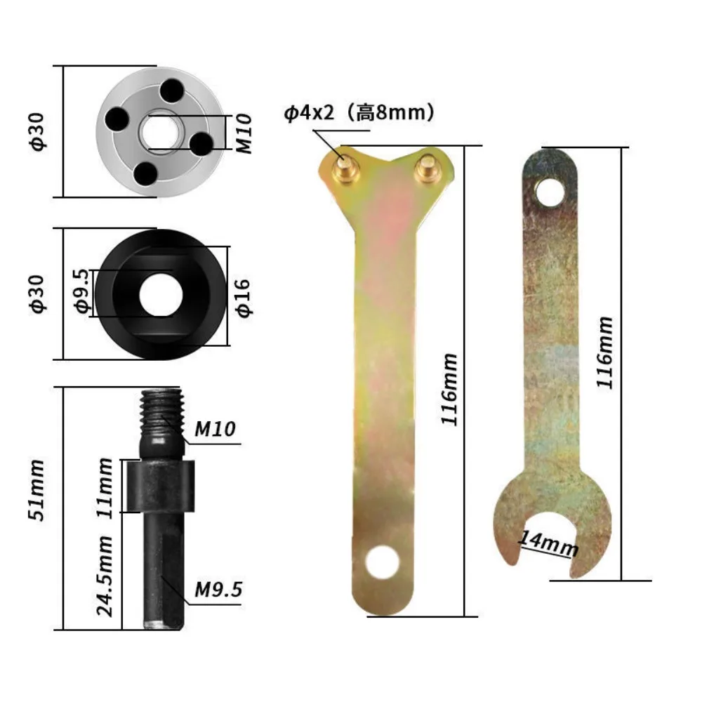 M10 10mm Electric Drill to Angle Grinder Converter Connecting Rod Adapter Set Grinding Cutting Disc Power Tool Accessory