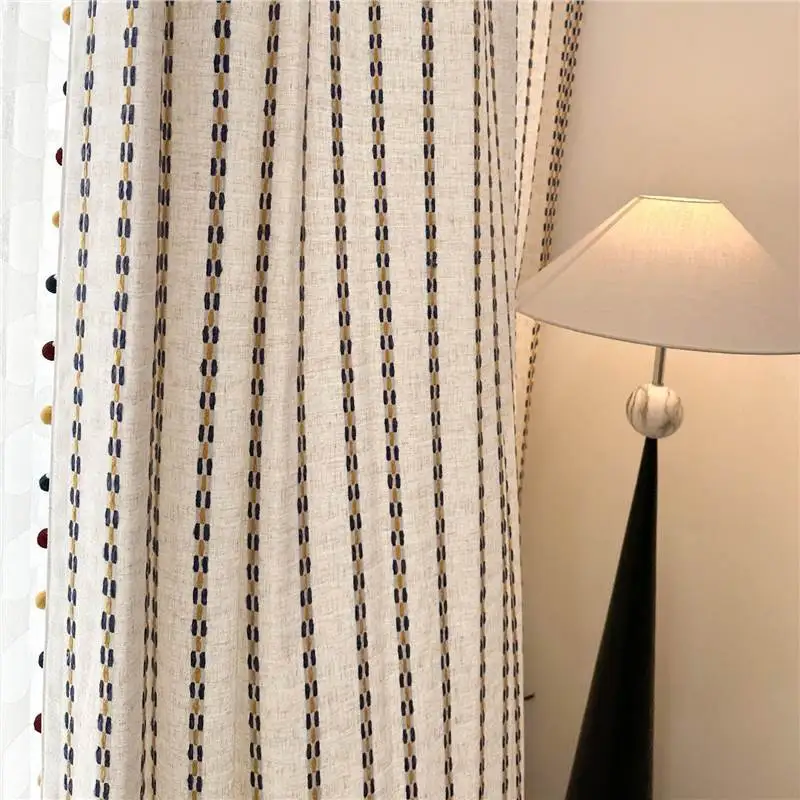 Jacquard Curtains Embroidered Curtains Simple Living Room Bedroom White Tulle Custom Size Luxury Sheer Fashion Modern Fabric