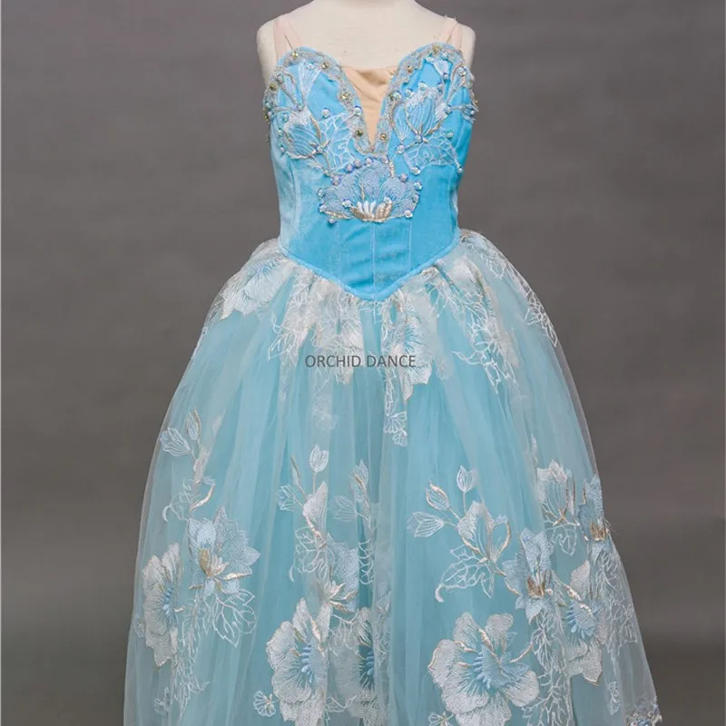 Moda profesional para niñas, trajes de Ballet azul