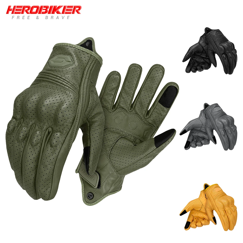 

Summer Riding Gloves Motorcycle Gloves Leather Moto Protection Bicycle Gloves Genuine PU Motorbike Gloves Moto Protective Gear