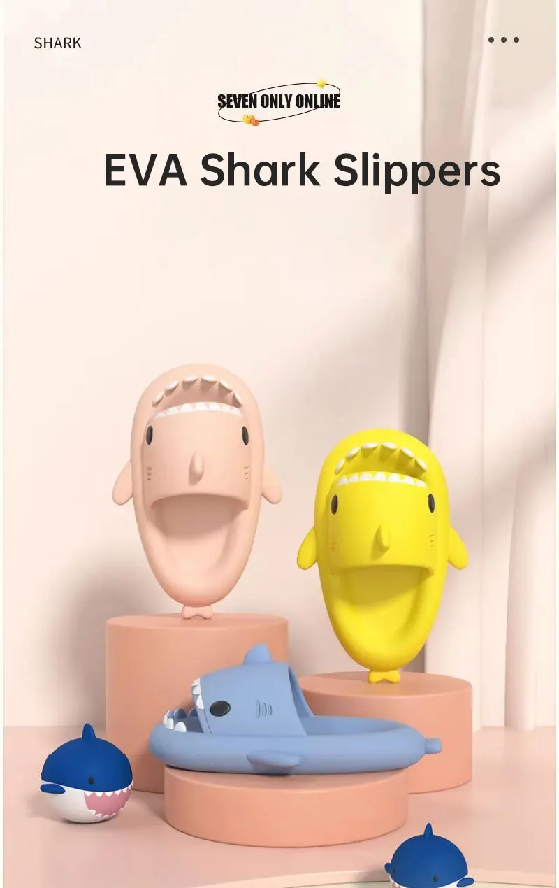 Kinder Schuhe Hausschuhe Shark Flip-Flops Weiche Sohle Cartoon Slipper Frauen Mann Badezimmer Sandale EVA Nicht-slip Kinder Schuhe sandalen – Detail 1