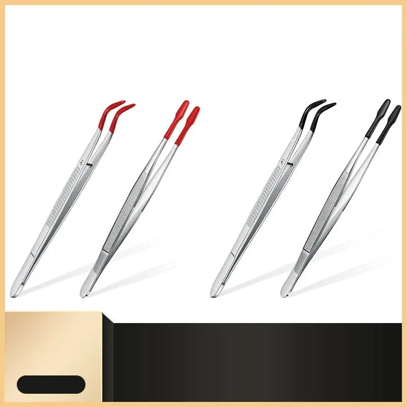 

2 шт., набор насадок для пинцетов с покрытием, изогнутые плоские пинцеты, ювелирные изделия, хобби, ремесла, промышленные электронные пинцеты, инструменты-N30R