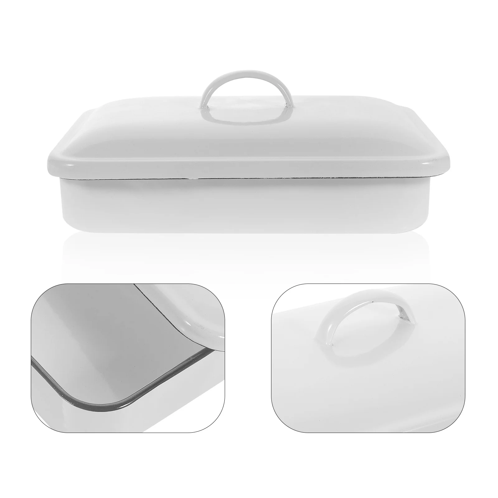 

Rectangular Enamel Baking Tray Heat-Resistant Non-Stick Oven Pan For Kitchen Pancake Multifunctional Roasting Dish