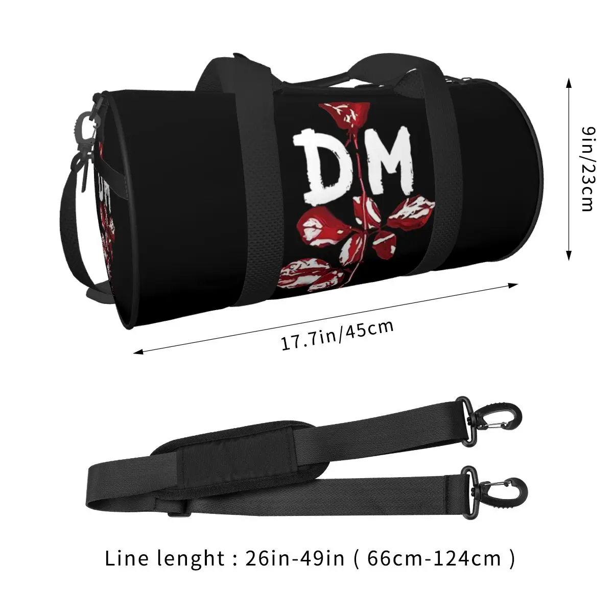 D-Depeches Cool Rose Sport Bags Modes Rock with Shoes Gym Bag Waterproof Men's Design Handbag Training Cute Graphic Fitness Bag