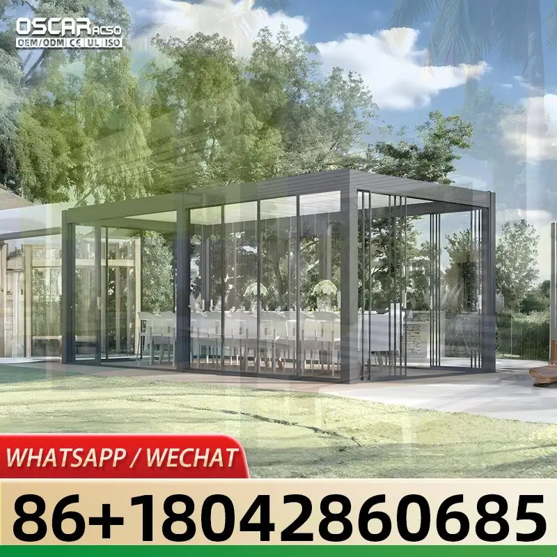 Bioclimatic Motorized Aluminium Louver Structure: Ideal for Patio Balcony and Outdoor Use with Aluminum Frame Design pergola