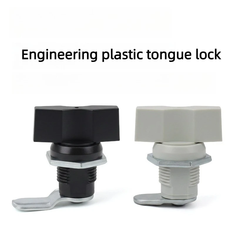 MS434 Tongue Lock Black Plastic Handle Industrial Equipment Hardware Lock For Distribution Box Switch Cabinet Chassis Cabinet