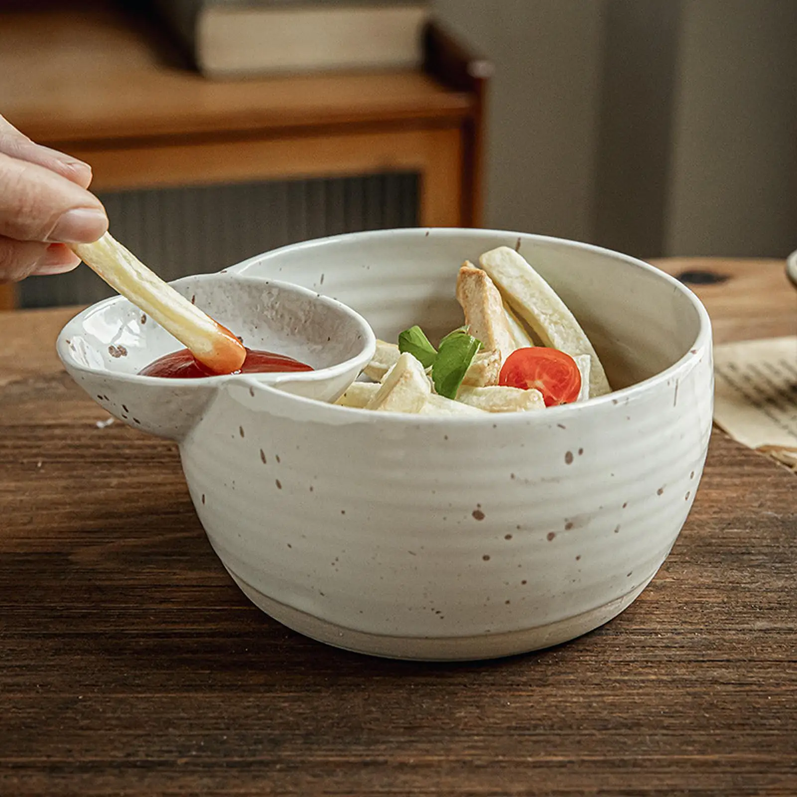 

Керамическая салатница с контролем порций для картофеля фри, йогурта, взрослых