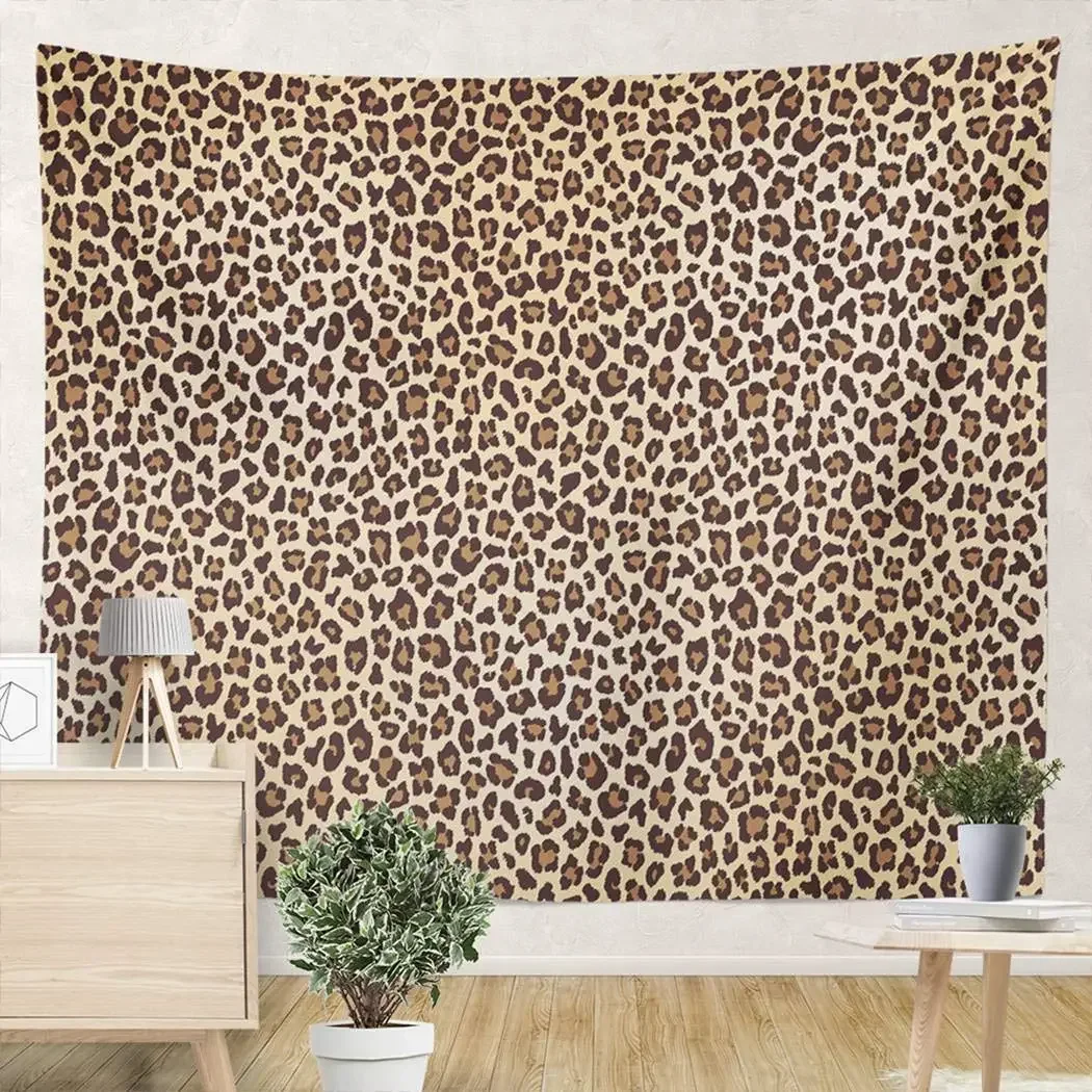 Arazzo animali marroni selvatici stampa leopardata animali selvatici soggiorno per camera da letto dormitorio appeso a parete arazzo decorazioni