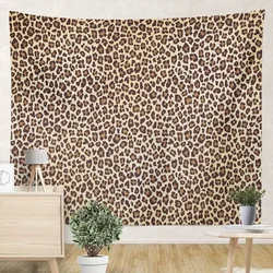 Arazzo animali marroni selvatici stampa leopardata animali selvatici soggiorno per camera da letto dormitorio appeso a parete arazzo decorazioni artistiche