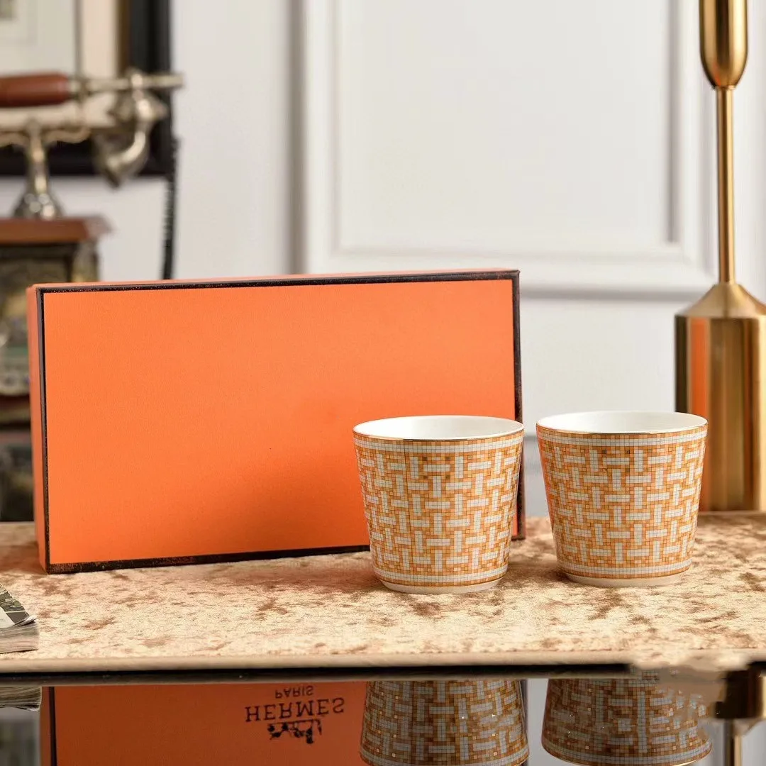 

New fashionable couple pairing ceramic coffee cup Christmas themed gift box with fun, trendy and creative patterns