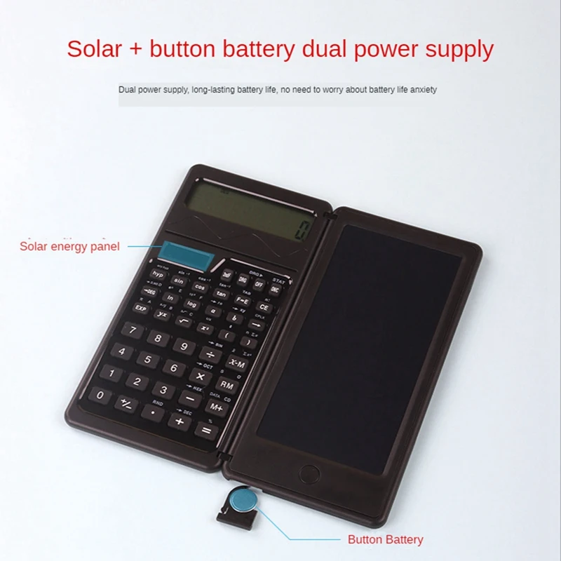 Foldable Calculator With Writing Tablet Functions Engineering Financial Calculator For School Students Office