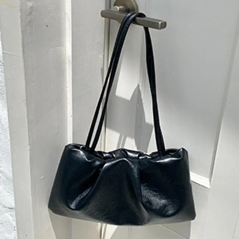 

340D Stylish and Durable PU Pleated Tote Shoulder Bag Handbag for Women Girls