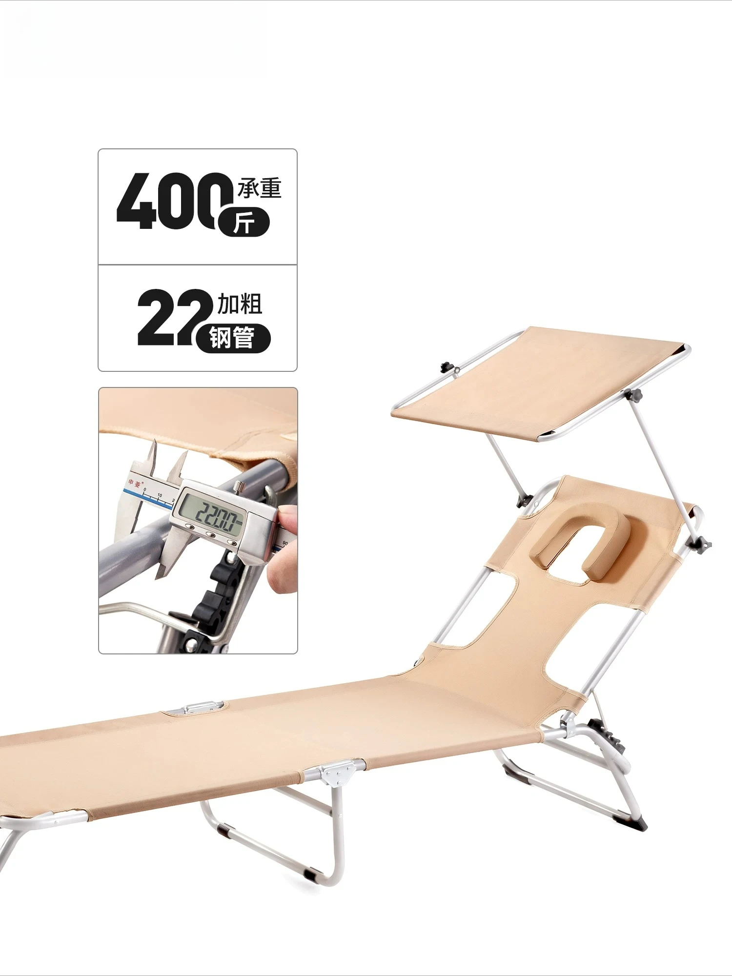 Folding Prone Lounger Outdoor Sunbath Camping Cot Portable Leisure Recliner For Lunch Break Health Care