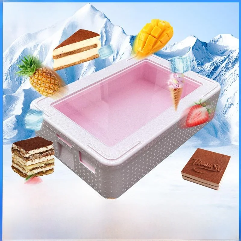 Commercial Multi-layer Transparent Cover  Foam Insulated Box Dessert Refrigeration Food Preservation Box Stall Selling