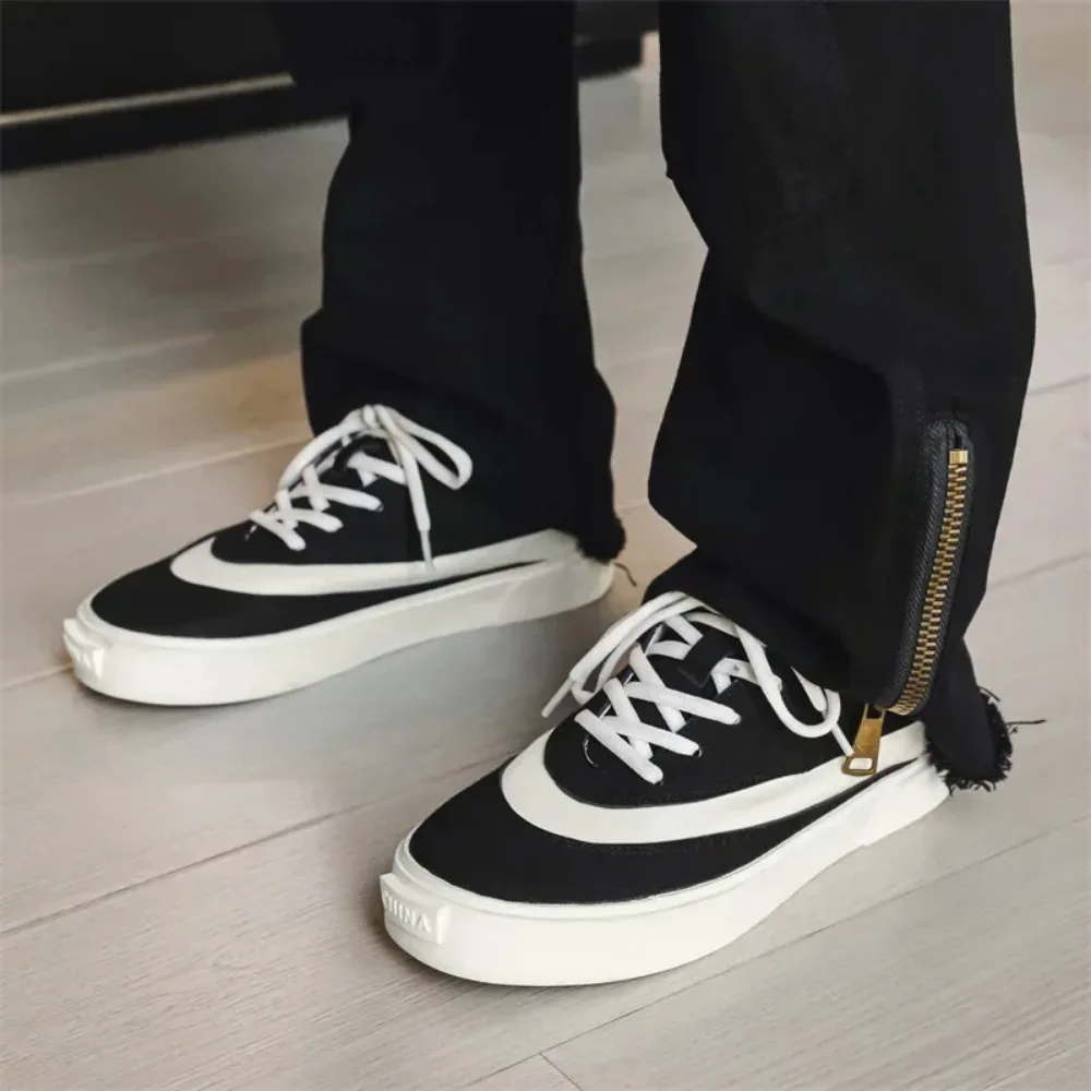 

Sneakers Men Retro Classic Black Low-top Skateboard Shoes Breathable Harajuku Canvas Shoes Man Casual Flat Sneakers Tennis Skate