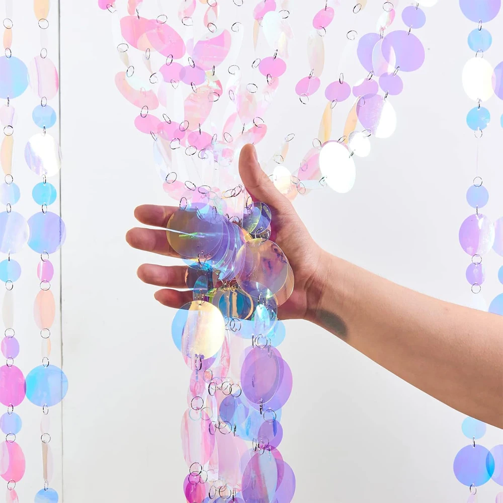 Sequin Beaded Curtain Doorway Beads Curtain Pink Room Decorations for Bedroom Closet Door Stage Festivals Wedding Supplies