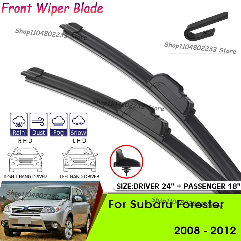 

Front Car Windshield Wiper Cleaning Blades For Subaru Forester 2008-2012 Windshield Windscreen Front Window Blades 24"+18"