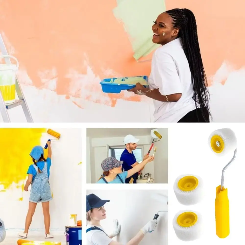 

Пластиковые мини-валики для краски, шерстяная отделка, отделка края, кисть, валик, эргономичный дизайн, прочные маленькие кисти для рисования