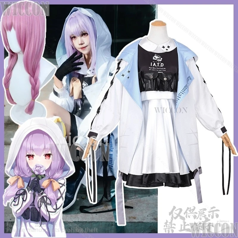 Hakari Atsuko Anime archivo azul disfraz Cosplay Sudadera con capucha vestido Lolita peluca Halloween Navidad lindas niñas mujer personalizado