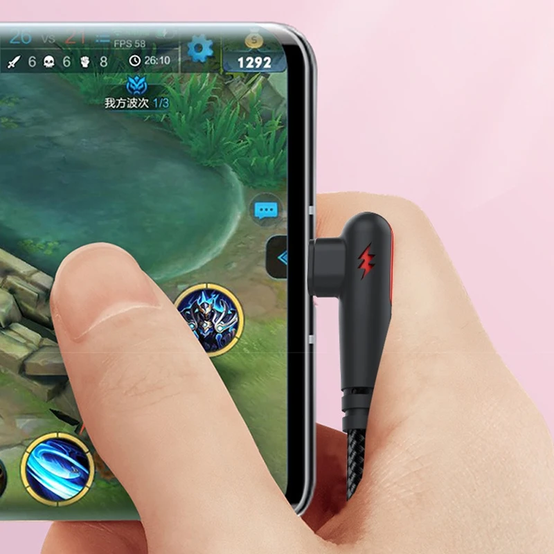 Cavo da USB a tipo C da 120W a 90 gradi Micro-USB per Lightning per Iphone per IPad Android Phone Tablet cavo per data di ricarica rapida