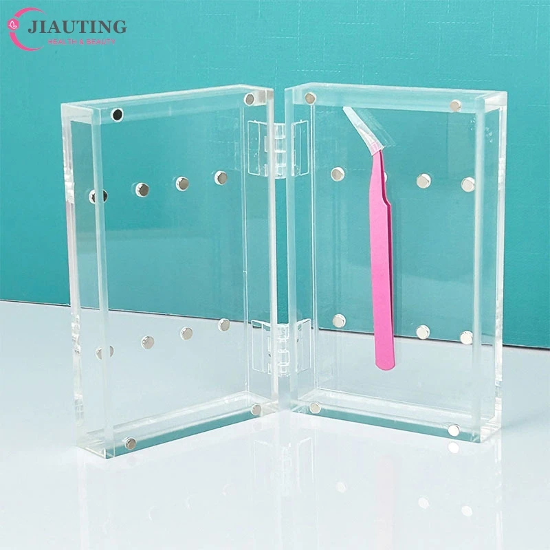 1*Eyelash Extension Tweezers Storage Box Tweezers Display Stand Organizer Case Acrylic Stand Holder Eyelash Extensions Supplies