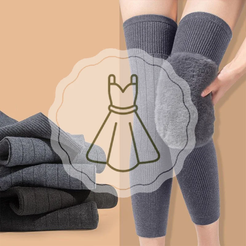 1 زوج الأرنب الفراء الكشمير منصات الركبة الشتاء كبار السن الباردة الساق التهاب المفاصل نيباد الحرارية الدفء سميكة الركبة حامي