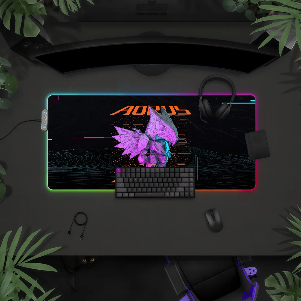 Cool Brand A-AoruS-S Mouse Pad RGB LED Light Colorful Game Keyboard Non-slip Cover Desk-mat Surface Waterproof