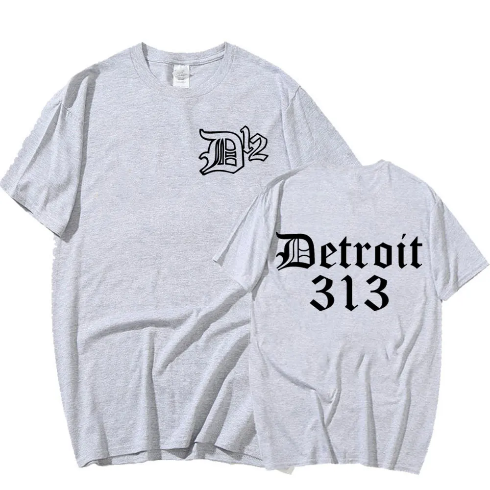 D12 Band Rapper Eminem Tshirt Detroit Michigan 313 Print TShirt Men Women Fashion Casual Cotton Tshirt Oversized Tops Streetwear