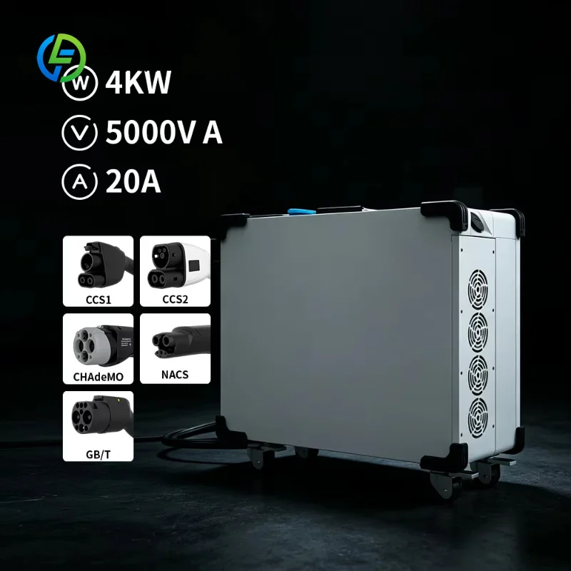Customized Mobile Portable DC Fast EV Charger with Universal Plug, Wheeled Movable Charging Unit Multi Safety Protection