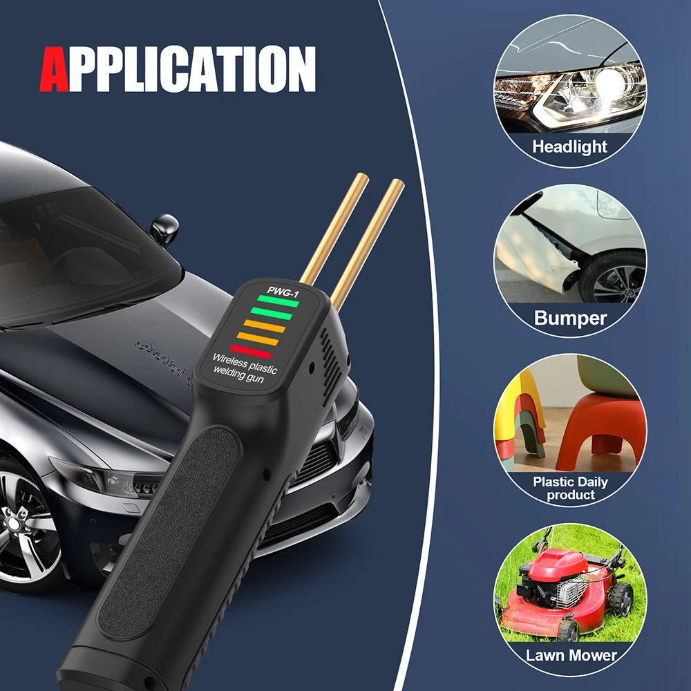 USB Rechargeable Welding Gun Hot Stapler Welder Repair Tool Kits for Car Bumper PWG-1 Handheld Wireless Plastic Welding Machine