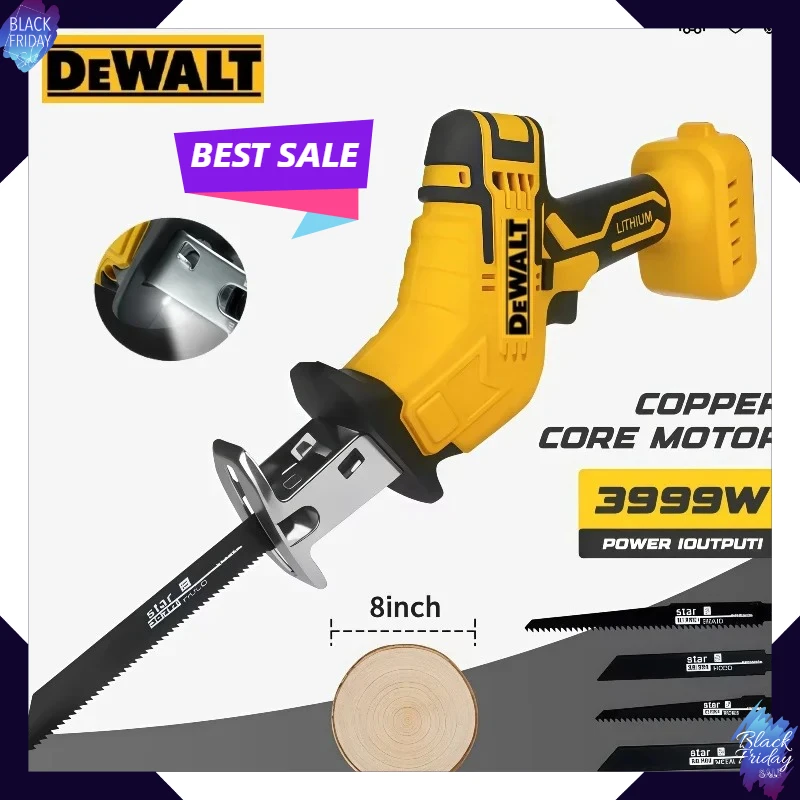 

Dewalt Cordless Reciprocating Saw 2800RPM Brushless Electric Multifunctional Metal Wood Pipe Cutting Saw For 20V Battery