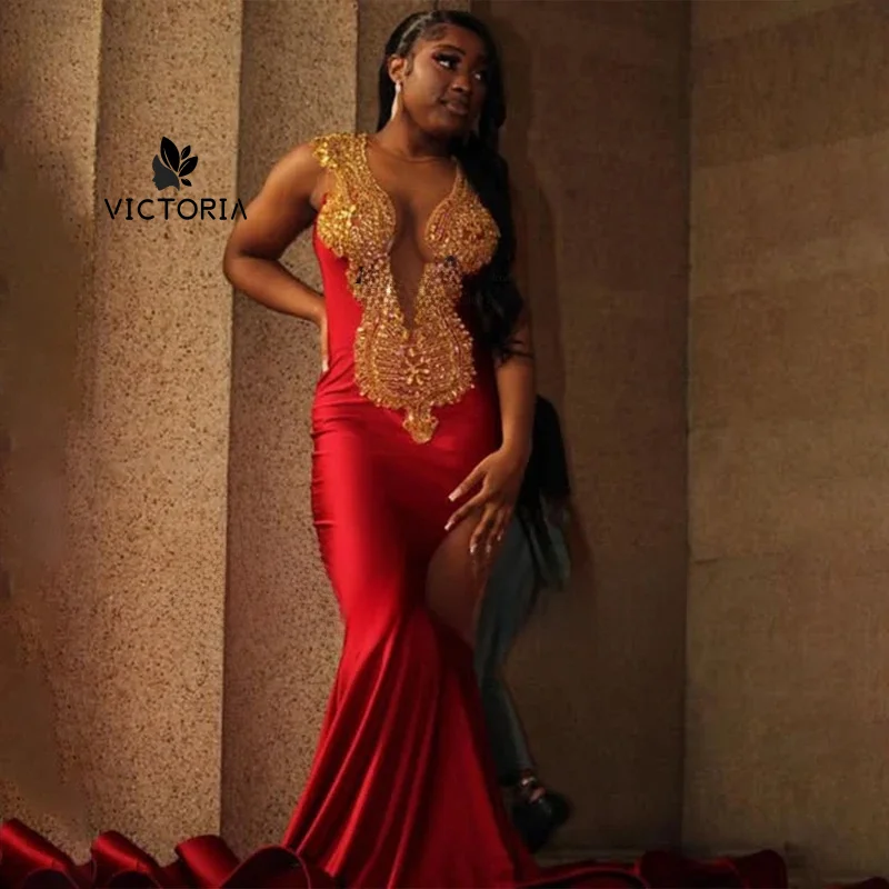 

Sexy Sparkly Crystal Prom Dresses for Black Girls Shining Mermaid Evening Party Gowns Customized robes de soiréeomized