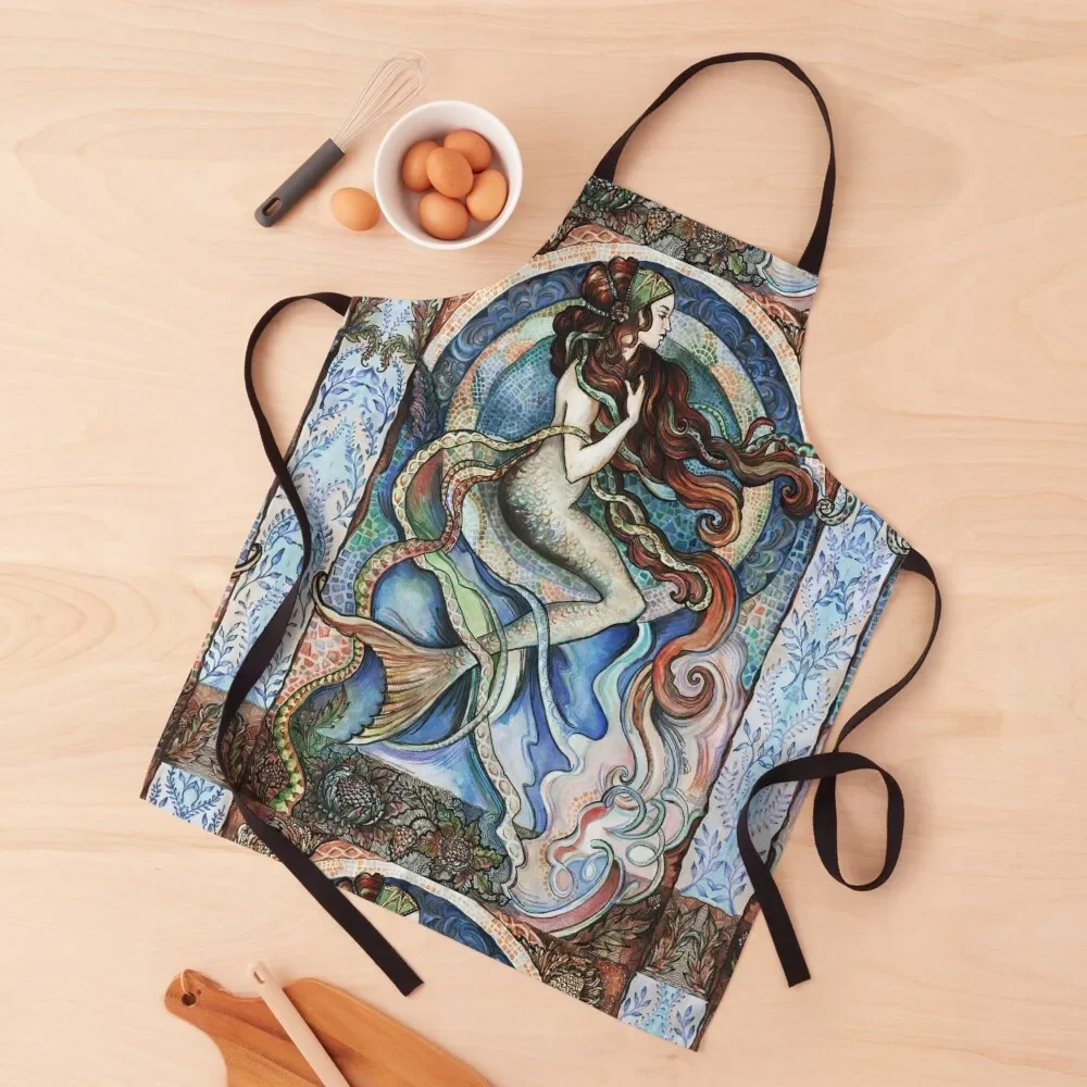 

Mermaid Dreams - Mermaid Art. Apron For Kitchen Women Kitchens For Men Kitchen Kawaii Accessories Apron