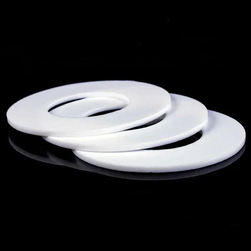 DN15 ~ DN 300 PTFE Flat  Flange Gasket Thickness 3mm  O Ring Seal Spacer Oil Resistance Washer Round Shape White