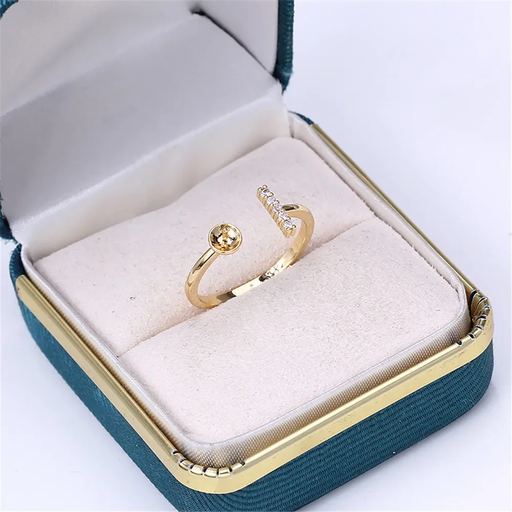 19 스타일 진주 반지 빈 세트 국내산 14K 금 오픈 링 심플 패션 링 세트 지르콘 기품 수제 DIY 액세서리