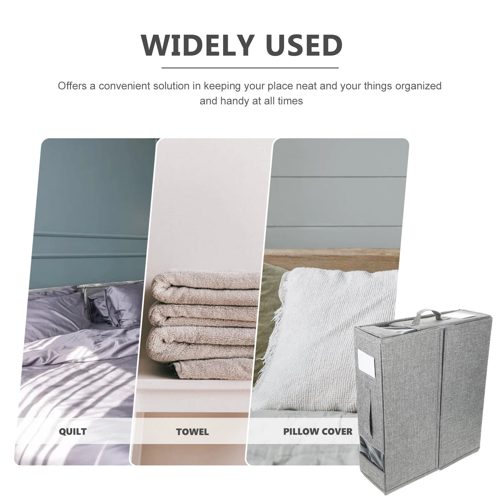 

Foldable Bed Sheet Organizer Storage Box Large Capacity Blanket Container Closet Organizer For Bedroom Dorm Apartment Zipper