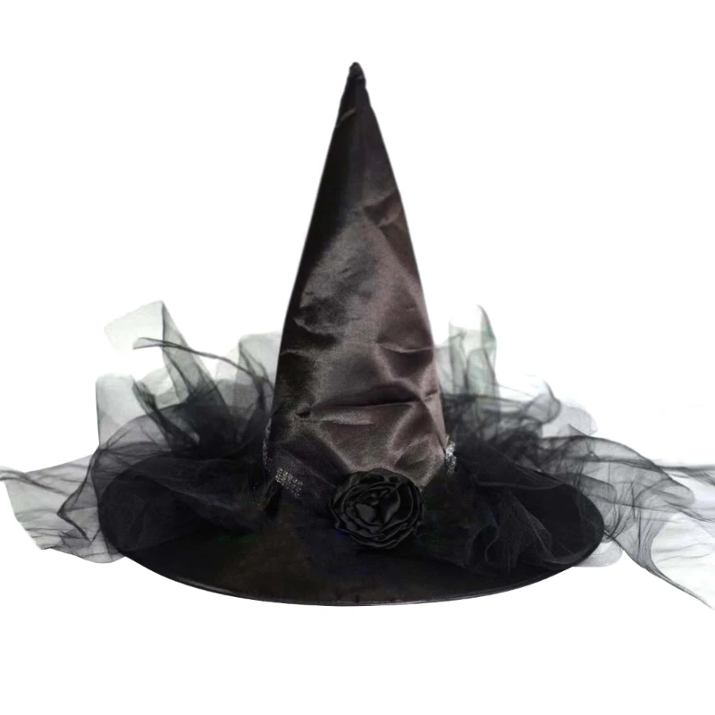 Roleplay Witch Hat LED Wizard Hat Stage Show Hat Halloween Theme Party Headpiece DXAA