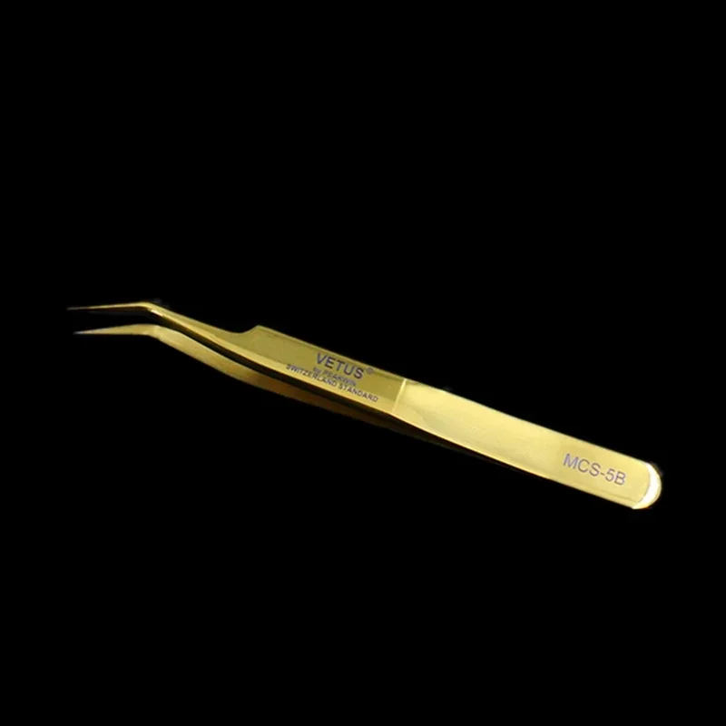 100% VETUS Original Eyelash Tweezers for 3D 6D Volume Eyelashes Extension Super Fine Tip Excellent Closure Makeup Tweezers