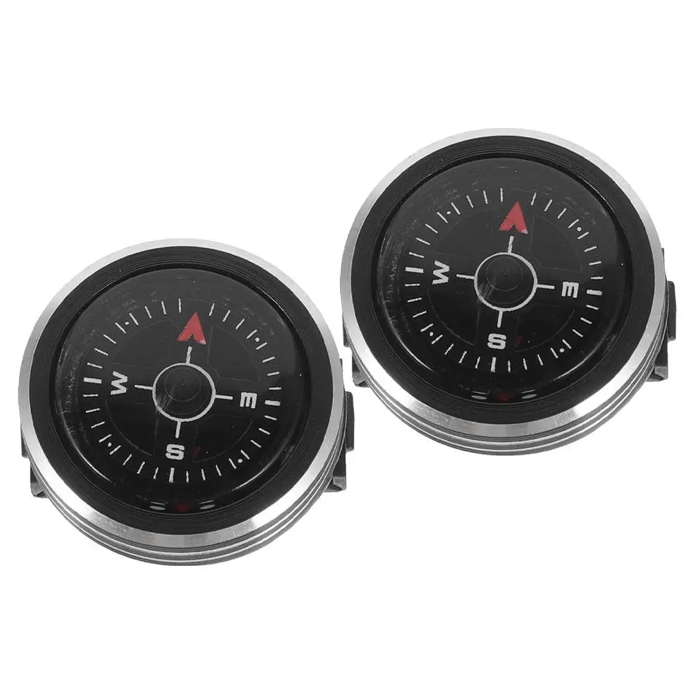 2Pcs Detachable Watch Compass Small Camping Backpacking Handheld Aluminum Alloy Hiking Travel Sized Outdoor for Men