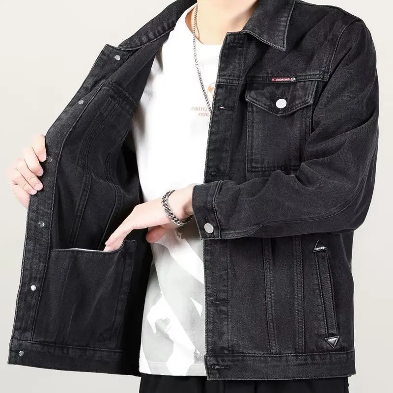 Streetwear Men Jackets And Coats Denim Cargo Jacket 2023 Fashion Mens Outwear Male Plus Size Men\'s Overalls Bomber Jacket