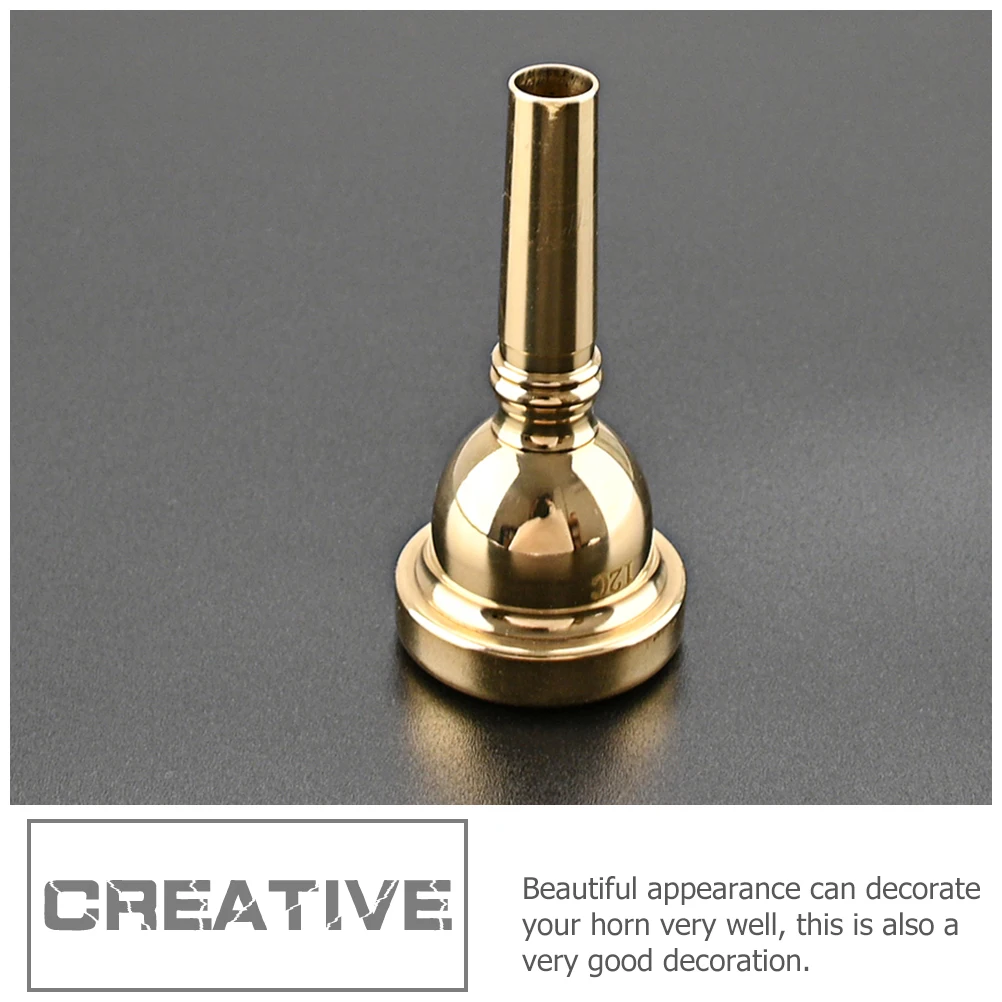 

Gold 12C Trumpet Mouthpiece for Beginners Students Durable Portable Easy to Clean Musical Instrument Parts Accessories