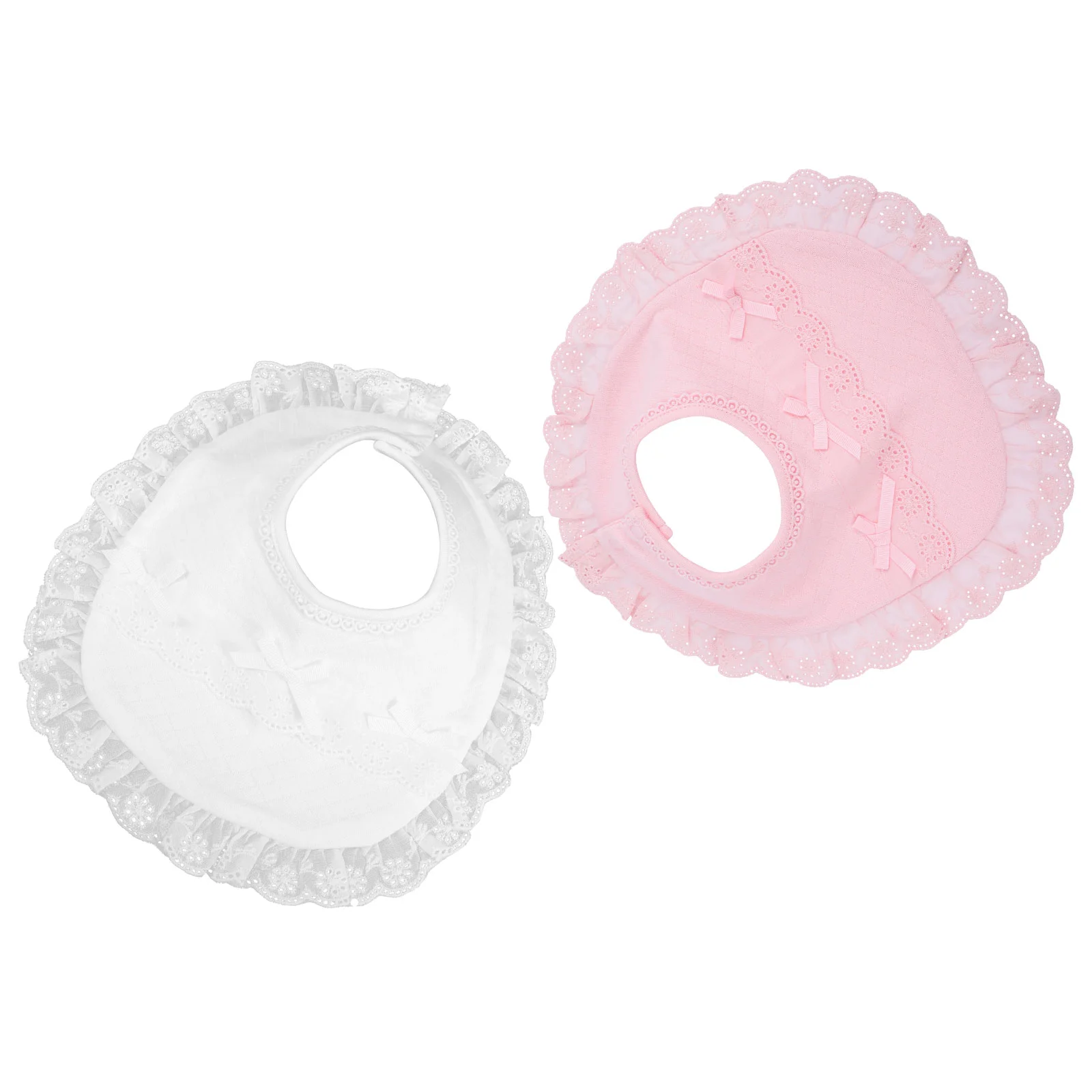 2 Pcs Baby Bibs Girl Christening Cotton Absorb Water Absorbent Drool for Breathable Toddler