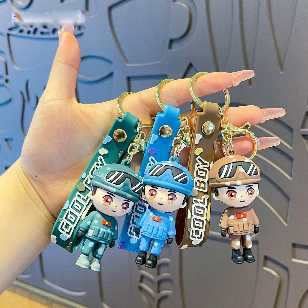 Creative Soldier Keychain Cartoon Special Troops Special Policeman Charm Handsome Backpack Car Pendant Keyring Jewelry Accessory