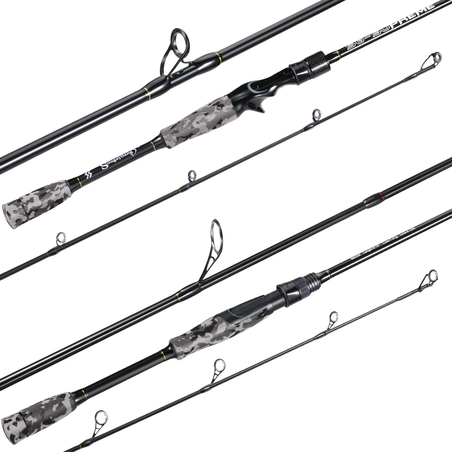 Sougayilang 2 أقسام baitcast الصيد رود 1.8 متر/2.1 متر ألياف الكربون الغزل قضيب إيفا مقبض إغراء قضيب باس أسماك المياه العذبة