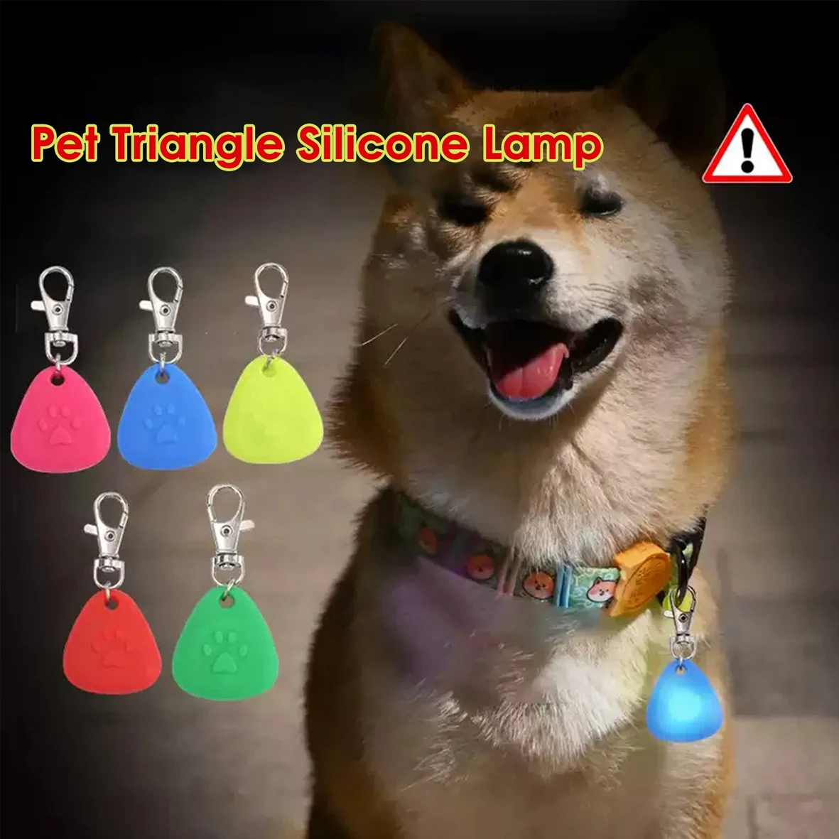 1pc LED Pet Pendant Collar, Waterproof Dog Collar Light, Suitable for Outdoor Walking, Silicone LED Dog Collar Battery Included