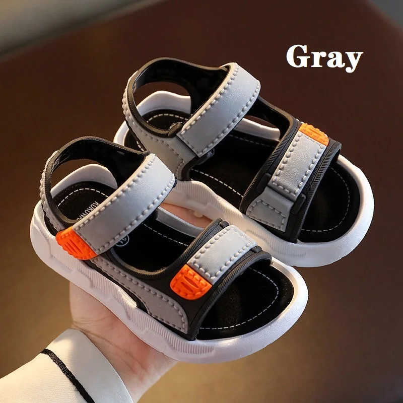 2022 Children\'s Summer Boys Leather Sandals Baby Shoes Kids Flat Child Beach Shoes Sports Soft Non-slip Casual Toddler Sandals